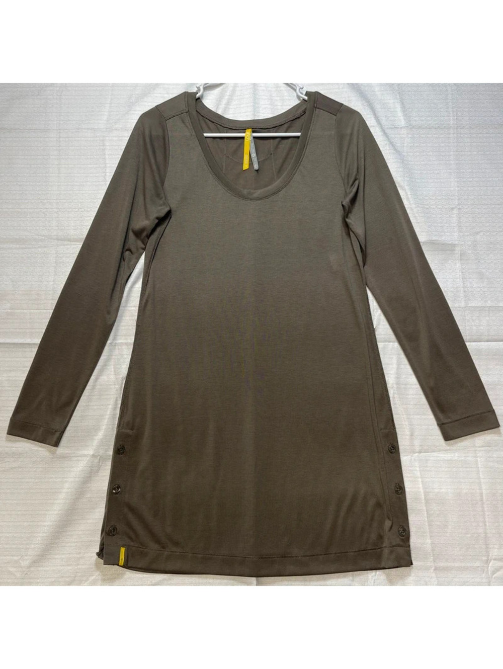 Lole Women's Olive Long Sleeve Tunic Top Small Tencel Lyocell Scoop Neck